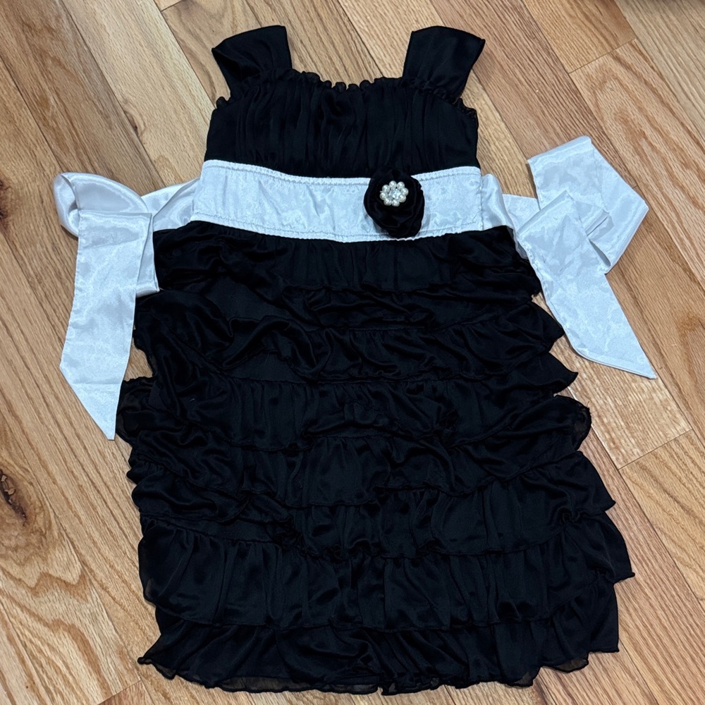 My Michelle Black Dress with White Accents